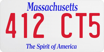 MA license plate 412CT5