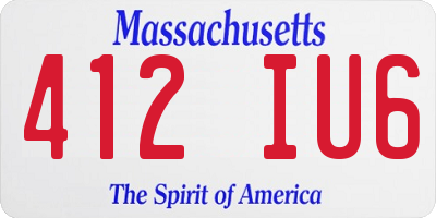 MA license plate 412IU6