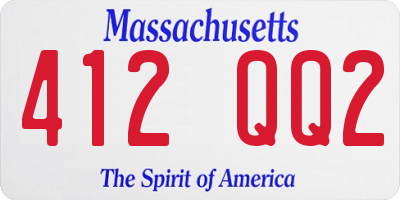 MA license plate 412QQ2