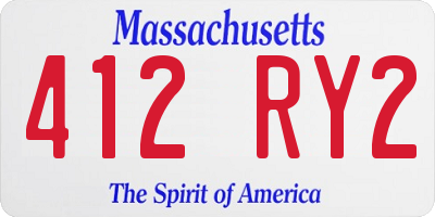 MA license plate 412RY2