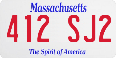 MA license plate 412SJ2