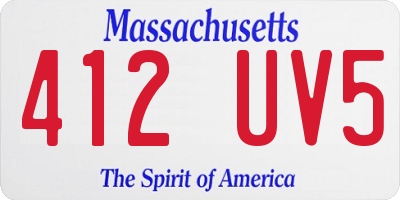 MA license plate 412UV5