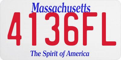 MA license plate 4136FL