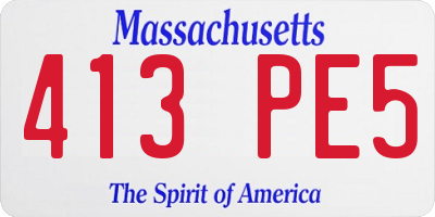 MA license plate 413PE5