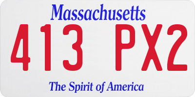 MA license plate 413PX2
