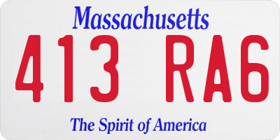 MA license plate 413RA6