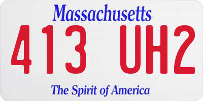 MA license plate 413UH2