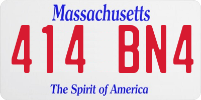MA license plate 414BN4