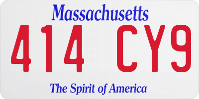 MA license plate 414CY9