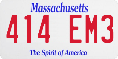 MA license plate 414EM3