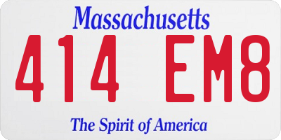 MA license plate 414EM8