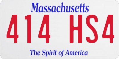 MA license plate 414HS4