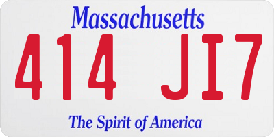 MA license plate 414JI7