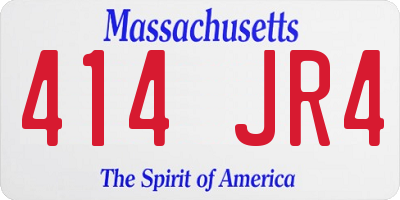 MA license plate 414JR4