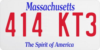 MA license plate 414KT3