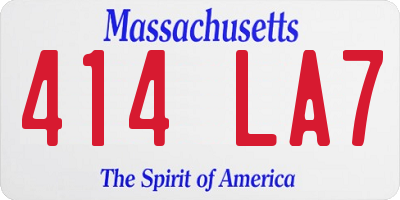 MA license plate 414LA7