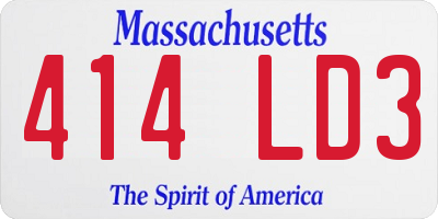 MA license plate 414LD3
