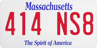 MA license plate 414NS8