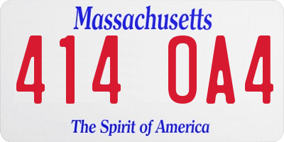 MA license plate 414OA4