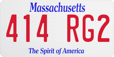MA license plate 414RG2