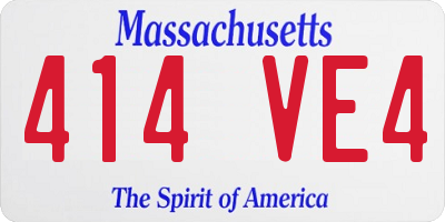 MA license plate 414VE4