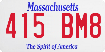 MA license plate 415BM8