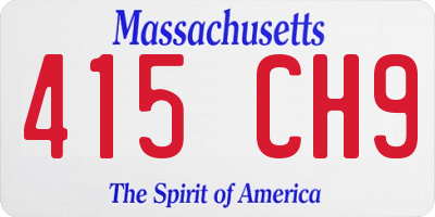 MA license plate 415CH9