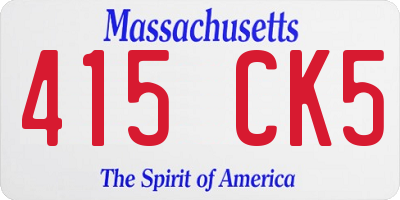 MA license plate 415CK5