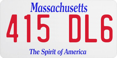 MA license plate 415DL6