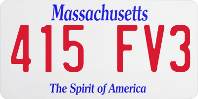 MA license plate 415FV3