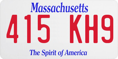 MA license plate 415KH9