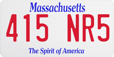 MA license plate 415NR5