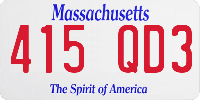 MA license plate 415QD3