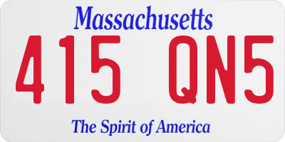 MA license plate 415QN5