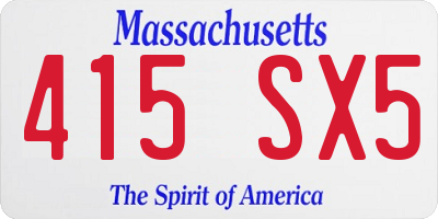 MA license plate 415SX5