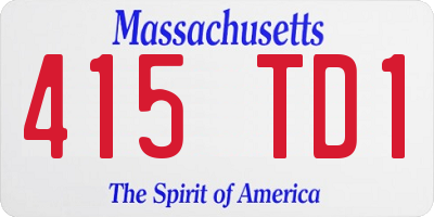 MA license plate 415TD1