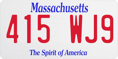 MA license plate 415WJ9