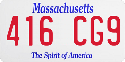 MA license plate 416CG9