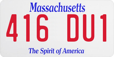 MA license plate 416DU1