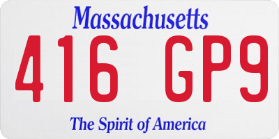 MA license plate 416GP9