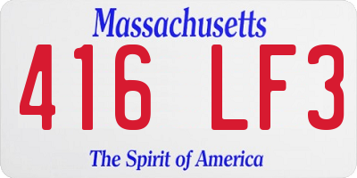 MA license plate 416LF3