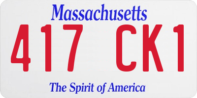 MA license plate 417CK1