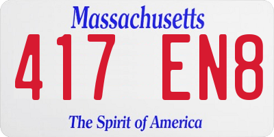 MA license plate 417EN8