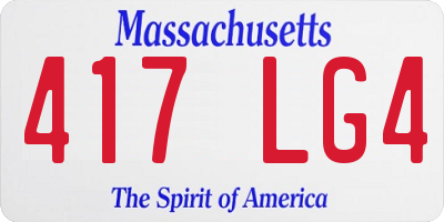 MA license plate 417LG4