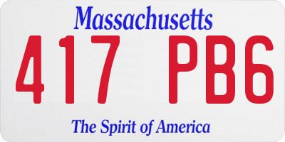 MA license plate 417PB6