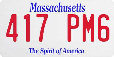 MA license plate 417PM6
