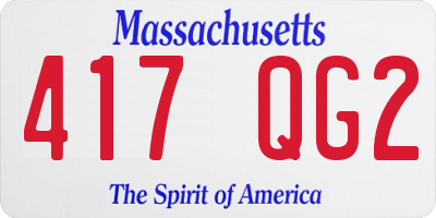 MA license plate 417QG2