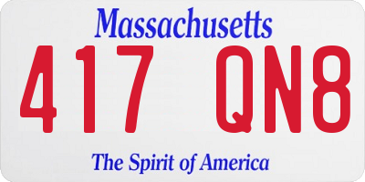 MA license plate 417QN8