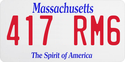 MA license plate 417RM6