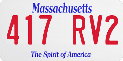 MA license plate 417RV2